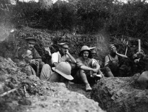 Read, James Cornelius, 1871-1968. Soldiers occupying a trench during the Gallipoli campaign. Read, J C :Images of the Gallipoli campaign. Ref: 1/4-058130-F. Alexander Turnbull Library, Wellington, New Zealand. http://natlib.govt.nz/records/23235687